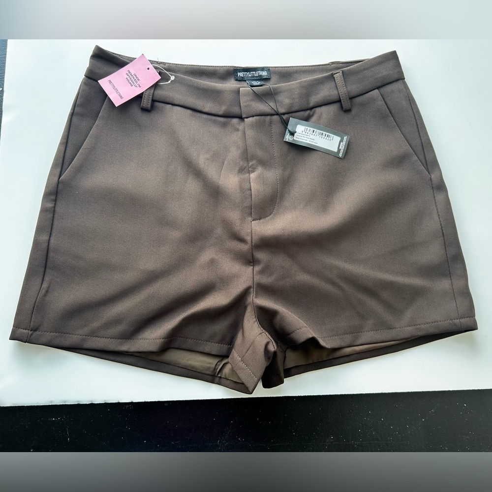 PrettyLittleThing Brown High Waist Shorts